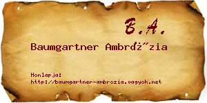 Baumgartner Ambrózia névjegykártya